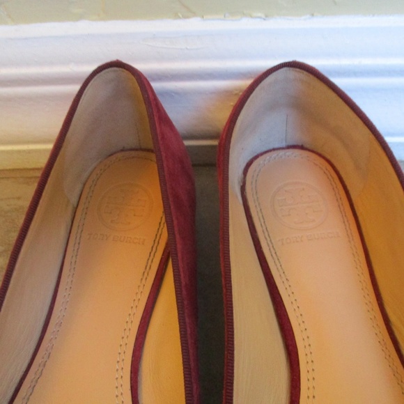 Tory Burch "Vanessa" 2 Tone Burgundy 32148450 Flat - Picture 3 of 8